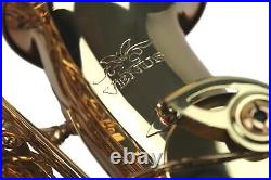 Professional ALTO SAXOPHONE Eb Sax 875 Model Gold Lacquer Real Black Pearl Inlay