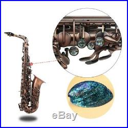 Professional Alto Saxophone Red Bronze Bend Eb E-flat Sax with Padded Case E7E9