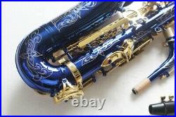 Professional Blue Gold Eb Alto Saxophone Sax With Case Low Bb to High F#