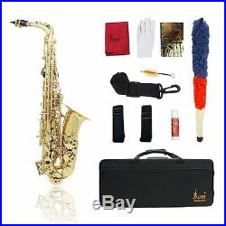 Professional Eb Alto Sax Saxophone Learning Paint Gold with Case & Accessories UK