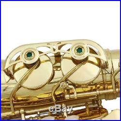 Professional Gold Plating Brass Eb Key Alto Saxophone Sax Set High F# Key