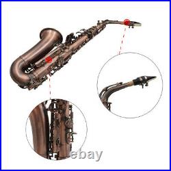 Red Bronze Bend Eb E-flat Alto Saxophone Sax Kit Carve Pattern +Case Gloves H5X5