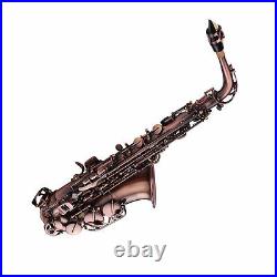 Red Bronze Bent Eb Alto Saxophone E-flat Sax with Carry Case & Accessories M0L7