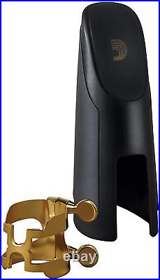 Rico HAS1G Gold Plated H-Ligature and Cap for Alto Sax, 1.43 in3.94 in0.93 in