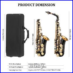 Saxophone Black Paint E-flat Sax for Beginner Brass Eb Alto Saxophone A4H9