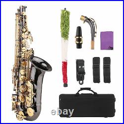 Saxophone Eb E-flat Alto Saxophone Sax Nickel-Plated Brass Body with C9Z2