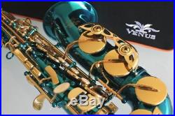 Venus ALTO SAXOPHONE Sax AQUA BLUE & GOLD, Ready to Play, NEW