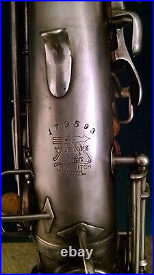Vintage Silver Buescher Tru-tone Alto Sax withoriginal case circa 1920's