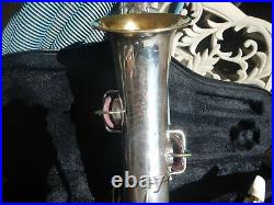Vintage Silver Plated Alto Saxophone Conn Beautiful Sax Make Offer Free Ship