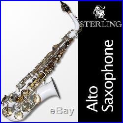 White Alto Sax Brand New STERLING Eb Saxophone Case and Accessories