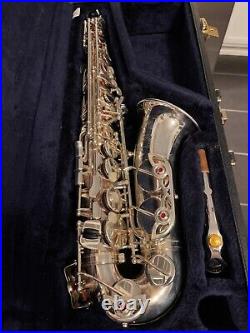 Wow! Yamaha Yas-875ex Custom Silver Alto Saxophone Sax With Nice Extras Look