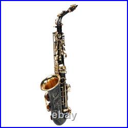 (black)Alto Sax Set E Flat Sax Set Bell Mouth Brass Saxophone Set Combined
